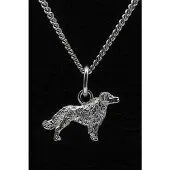 MOOYE ® - Collectie Zilveren Friese Stabyhoun ketting hanger - klein