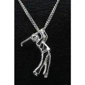 MOOYE ® - Collectie Zilveren Golfspeler swing ketting hanger