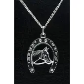 MOOYE ® - Collectie Zilveren Hoef paardenhoofd ketting hanger - XL