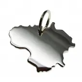 MOOYE ® - Collectie Zilveren Landkaart Litouwen ketting hanger