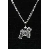 MOOYE ® - Collectie Zilveren Tibetaanse terrier ketting hanger - klein