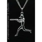 MOOYE ® - Collectie Zilveren Honkbal slagman ketting hanger