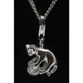 MOOYE ® - Collectie Zilveren Kat bolletje wol hanger n bedel