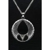 MOOYE ® - Collectie Zilveren Arend in vleugelring ketting hanger