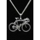 MOOYE ® - Collectie Zilveren Racefiets ketting hanger - groot