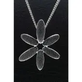 MOOYE ® - Collectie Zilveren Bloem open mat ketting hanger