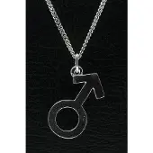 MOOYE ® - Collectie Zilveren Mannen teken ketting hanger - massief