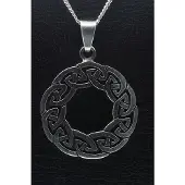 MOOYE ® - Collectie Zilveren Keltische knoop in krans ketting hanger