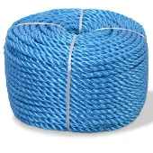 vidaXL Corde Torsadée Polypropylène 10 mm 100 m Bleu Maison Jardin Atelier