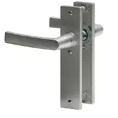 Nemef 3251 B Beslag kortschild rechthoekig | Blok kruk-kruk | beslagset | geveerd | krukstift 8mm | F1 aluminium | Blind-blind - 9325102000