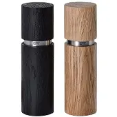 AdHoc Textura Grande MP47, set voor het malen van peper en zout, zwart, roestvrij staal, roestvrij staal, hout, keramiek, peper, zout, 200 mm