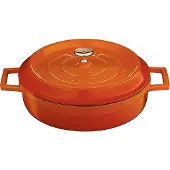 Lava Emaille braadpan van gietijzer met deksel, diameter 28 cm, inhoud 3,51 liter