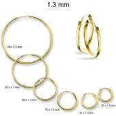 Trendjuwelier huiscollectie 4001317 Gouden oorringen 1.3 - 1.5 mm vierkant