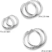 Trendjuwelier huiscollectie 4100842 Witgouden oorringen 2.5 mm