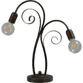Masterlight Tafellamp Curlie zwart/goud gepatineerd 2lichts
