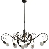 Masterlight Hanglamp Curlie zwart/goud gepatineerd 6lichts