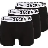 Jack & Jones Boxershorts 'Sense' lichtgrijs / zwart / wit