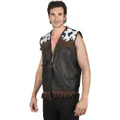 Indiaan Cowboy vest heer (zwart)