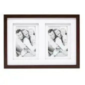 Deknudt multifotolijst - bruin - passe-partout - 2 foto's 10x15