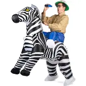 Vegaoo Opblaasbaar zebra kostuum voor volwassenen