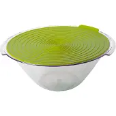 Westmark Salade-/serveerschaal, met handgrepen en deksel, inhoud: 4 liter, Ø 32 cm, kunststof, BPA-vrij, Fresh, kleur: groen/transparant, 2440227A