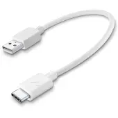 Cellularline Cellular Line Usb kabel, usb-a naar usb-c 15cm, wit