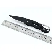 ABC-led 16CM outdoor survival mes - zwart / zwart