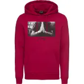 Mister tee Sweatshirt 'Pray' grijs / robijnrood
