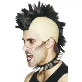 Smiffys Mohican hanekam pruik zwart (Zwart)