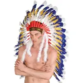 Boland Indianen tooi Attire (Blauw, geel en wit)