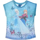Disney Frozen Frozen t-shirt - vlinders - blauw - maat 116 (6 jaar)