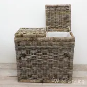 Huismerk Rotan grey Duo wasmand 70x36xH65 cm