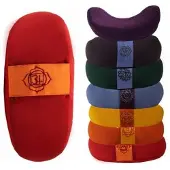 Spiru Yogi & Yogini Meditatiekussen Rood Halve Maan Katoen - 1e Chakra - 33 x 13 cm