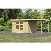 Karibu Tuinhuis Askola 5 met overkapping 554x262x211cm Wanddikte 19mm