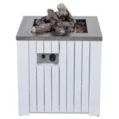 Garden Impressions Cozy Living sfeerhaard Faro mat white aluminium 60x60 cm