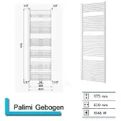 Boss & Wessing Handdoekradiator palimi gebogen 1775x600 mm zandsteen