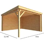 Warentuin Collection Overkapping Els-Philou 400 cm bij 350 cm diep lessenaarsdak