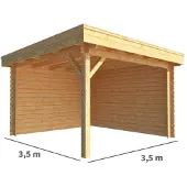 Warentuin Collection Overkapping Lisa-Mae 350 cm bij 350 cm diep plat dak