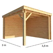 Warentuin Collection Overkapping Els-Juul 350 cm bij 300 cm diep lessenaarsdak