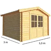 Warentuin Collection Blokhut, tuinhuisje Fenna-Annabel 350 cm bij 300 cm diep zadeldak