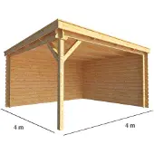 Warentuin Collection Overkapping Els-Emilia 400 cm bij 400 cm diep lessenaarsdak