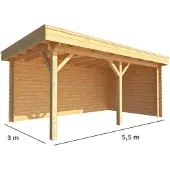 Warentuin Collection Overkapping Lisa-Bibi 550 cm bij 300 cm diep plat dak
