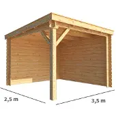 Warentuin Collection Overkapping Els-Stella 350 cm bij 250 cm diep lessenaarsdak