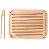 Pebbly Snijplank Met Tang 20x26 Cm - Snijplanken Bamboe Natural - NBA055