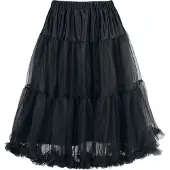 Hell Bunny - Rockabilly Midirok - Penelope Petticoat - XS-S tot XL-XXL - voor Vrouwen - zwart - Maat XL-XXL