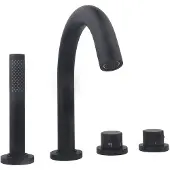 Mueller Round 4-gats thermostatische badrand kraan zwart
