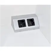 Sanicare Inbouw / opbouw dubbele contactdoos zilvergrijs