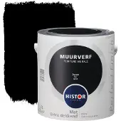 Histor Perfect Finish muurverf zwart mat 2,5 liter