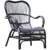 Van der leeden Stoel Bandung Spider rotan zwart