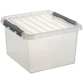Sunware Q-line box 26 liter transp/metaal |